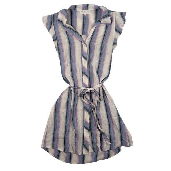 Bella Dahl Girls Collared Button Front Dress Size 12 Tie Waist Stripes‎ - Picture 1 of 6